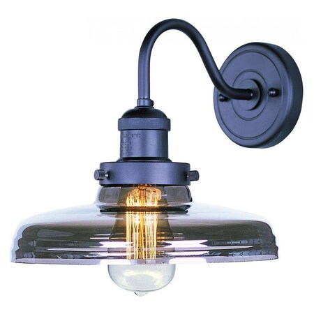 Maxim One Light Bronze Mirror Smoke Glass Wall Light 25087MSKBZ/BUI